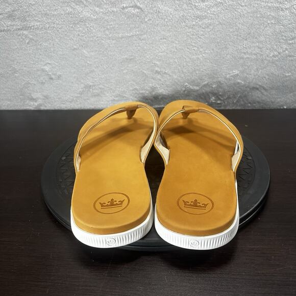 Peter Millar Mens Size US 13 Hyperlight Slide Nubuck Tan Thong Flip Flop Sandals - Picture 4 of 10